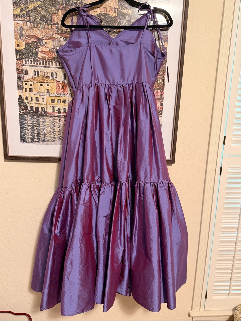 Anthropologie Purple Satin Tiered Party Dress - Picture 4 of 10